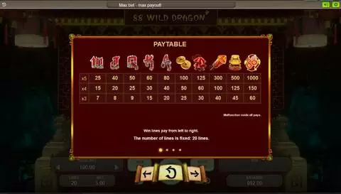 88 Wild Dragons Fun Slots by Booongo with 5 Reel and 20 Line