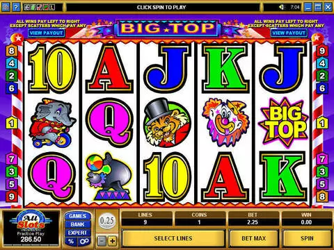 Big Top Fun Slots by Microgaming with 5 Reel and 9 Line