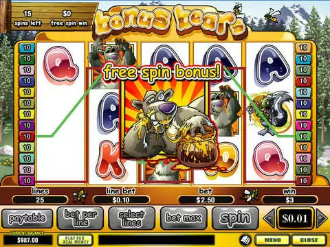 Bonus Bears Fun Slots by PlayTech with 5 Reel and 25 Line