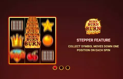 Burn Burn Burn Stepper Fun Slots by Wizard Games with 3 Reel and 5 Line