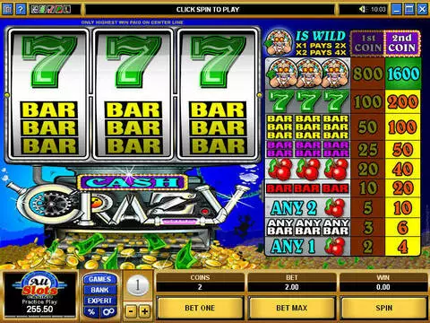 Cash Crazy Fun Slots by Microgaming with 3 Reel and 1 Line