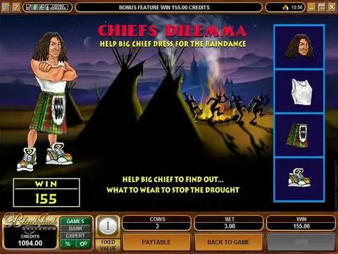 Chiefs Fortune Fun Slots by Microgaming with 3 Reel and 1 Line