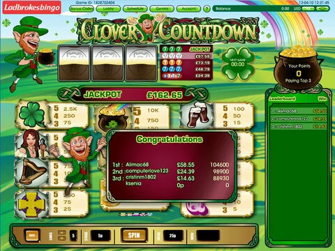 Clover Countdown Mini Fun Slots by Virtue Fusion with 5 Reel and 5 Line