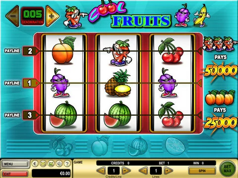 Cool Fruits Fun Slots by GTECH with 3 Reel and 3 Line
