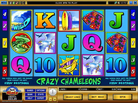 Crazy Chameleons Fun Slots by Microgaming with 5 Reel and 5 Line