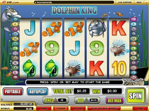 Dolphin King Fun Slots by WGS Technology with 5 Reel and 25 Line