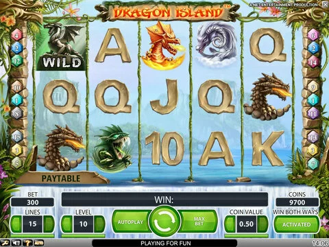 Dragon Island Fun Slots by NetEnt with 5 Reel and 15 Line