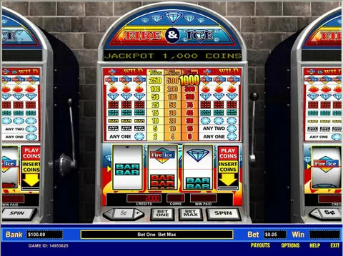 Fire and Ice 1 Line Fun Slots by Parlay with 3 Reel and 1 Line