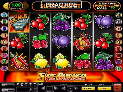Fire Burner Fun Slots by GTECH with 5 Reel and 15 Line