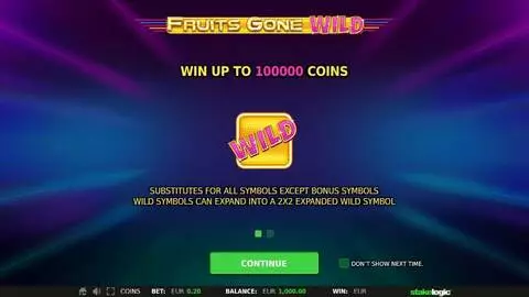 Fruits Gone Wild Fun Slots by StakeLogic with 5 Reel and 20 Line