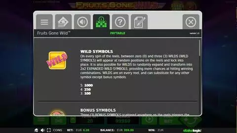 Fruits Gone Wild Fun Slots by StakeLogic with 5 Reel and 20 Line