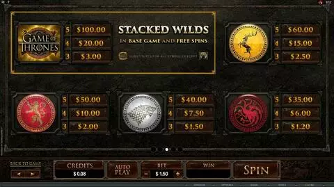 Game of Thrones - 243 Ways Fun Slots by Microgaming with 5 Reel and 243 Line