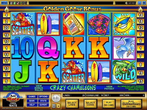 Golden Goose - Crazy Chameleons Fun Slots by Microgaming with 5 Reel and 20 Line