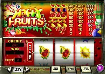 Happy Fruits Fun Slots by PlayTech with 3 Reel and 1 Line