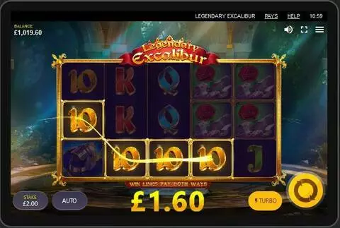 Legendary Excalibur Fun Slots by Red Tiger Gaming with 5 Reel and 10 Line