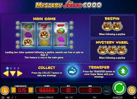 Mystery Joker 6000 Fun Slots by Play'n GO with 3 Reel and 5 Line