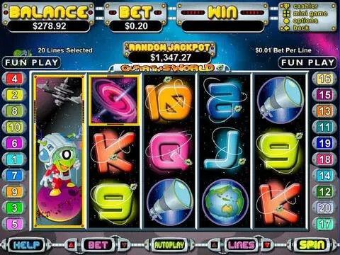 Outta This World Fun Slots by RTG with 5 Reel and 20 Line