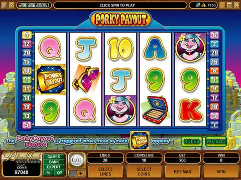 Porky Payout Fun Slots by Microgaming with 5 Reel and 20 Line