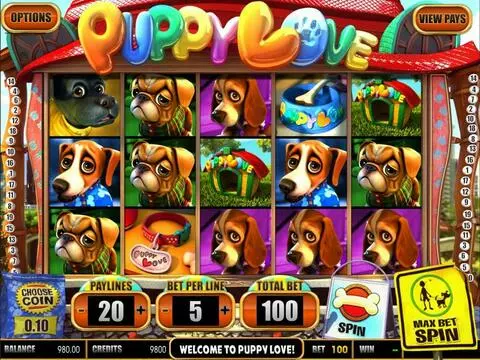 Puppy Love Fun Slots by BetSoft with 5 Reel and 20 Line