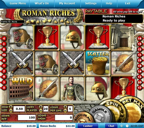 Roman Riches Fun Slots by Leap Frog with 5 Reel and 20 Line