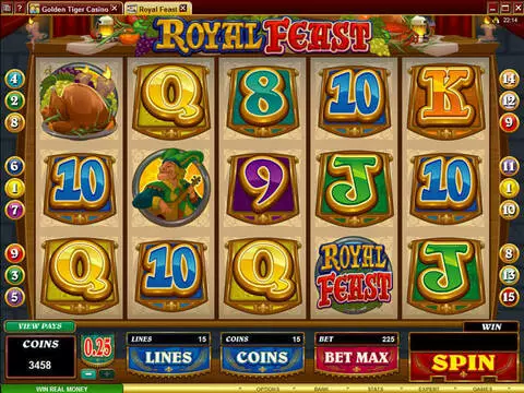 Royal Feast Fun Slots by Microgaming with 5 Reel and 15 Line