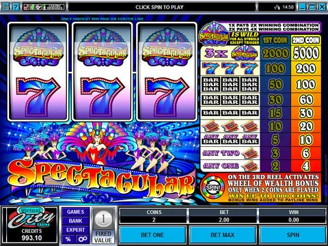 Spectacular Wheel of Wealth Fun Slots by Microgaming with 3 Reel and 1 Line