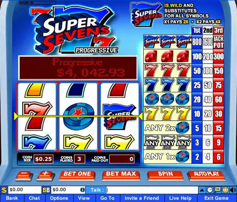 Super Sevens Fun Slots by Leap Frog with 3 Reel and 1 Line