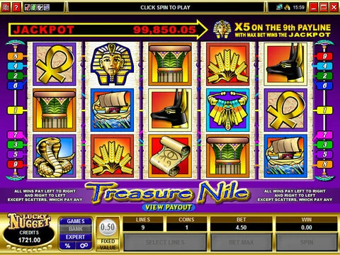 Treasure Nile Fun Slots by Microgaming with 5 Reel and 9 Line
