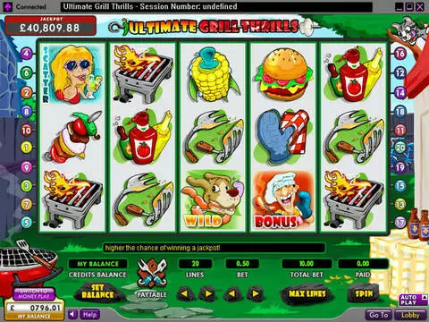 Ultimate Grill Thrills Fun Slots by 888 with 5 Reel and 20 Line