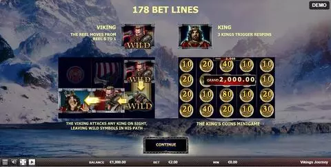 Vikings Journey Fun Slots by Red Rake Gaming with 5 Reel and 178 Line
