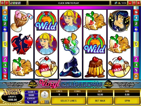 Vinyl Countdown Fun Slots by Microgaming with 5 Reel and 9 Line