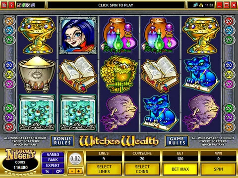 Witches Wealth Fun Slots by Microgaming with 5 Reel and 9 Line