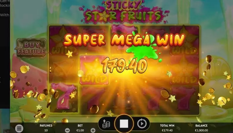  Sticky Star Fruits Fun Slot Game made by Apparat Gaming with 5 Reel and 10 Line