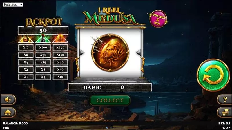 1 Reel Medusa Fun Slot Game made by Spinomenal  and 1 Line