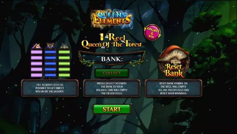 1 Reel Queen Of The Forest Fun Slot Game made by Spinomenal with 1 Reel and 1 Line