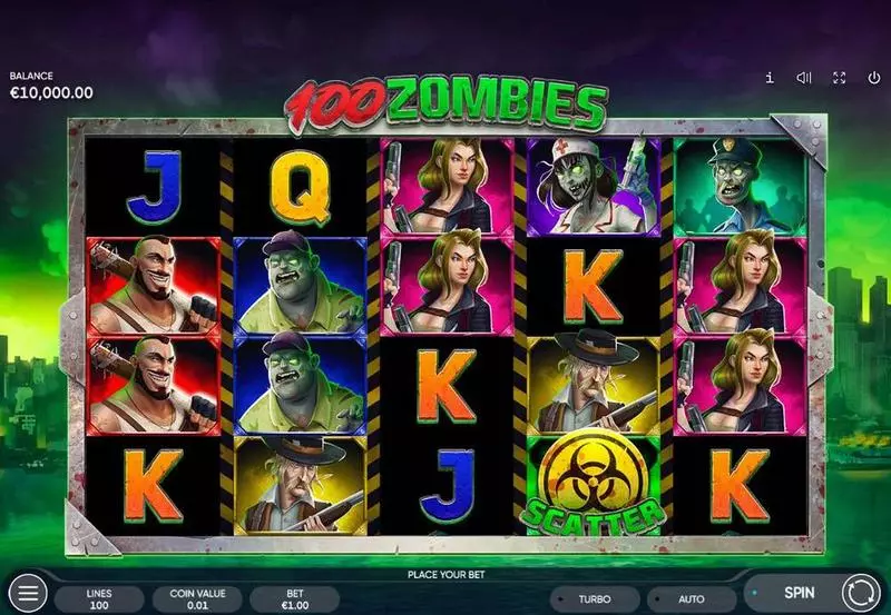 100 Zombies Fun Slot Game made by Endorphina with 5 Reel and 100 Line