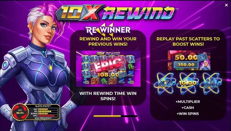 10x Rewind Fun Slot Game made by 4ThePlayer with 5 Reel and 4096 Line