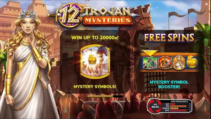 12 Trojan Mysteries Fun Slot Game made by 4ThePlayer with 5 Reel and 4096
