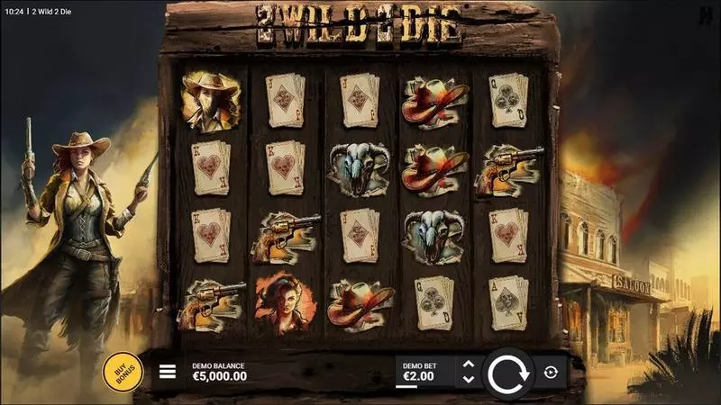2 Wild 2 Die Fun Slot Game made by Hacksaw Gaming with 5 Reel and 14 Line