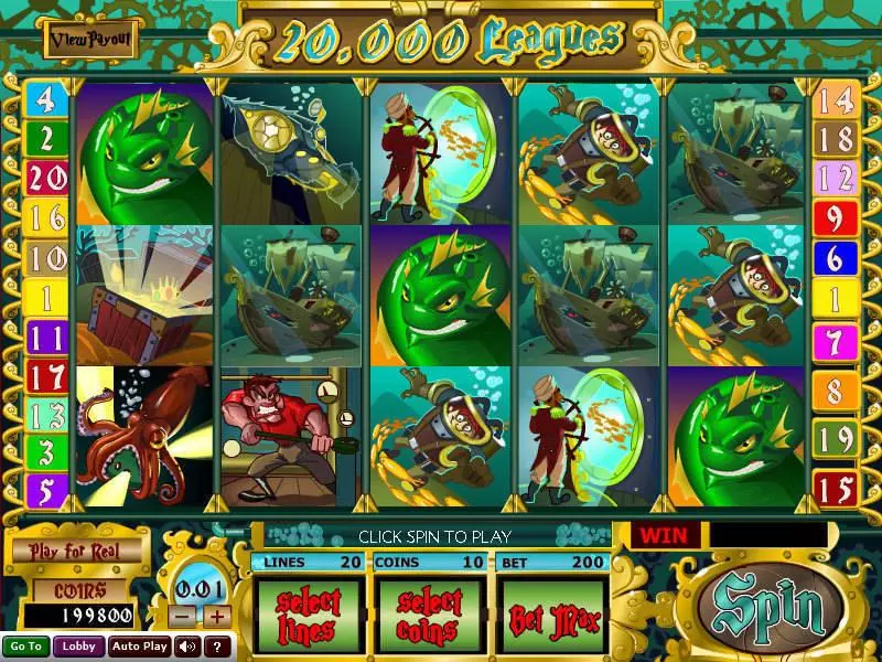 20 000 Leagues Fun Slot Game made by Wizard Gaming with 5 Reel and 20 Line