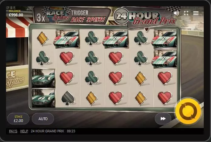 24 Hour Grand Prix Fun Slot Game made by Red Tiger Gaming with 6 Reel and 30 Line