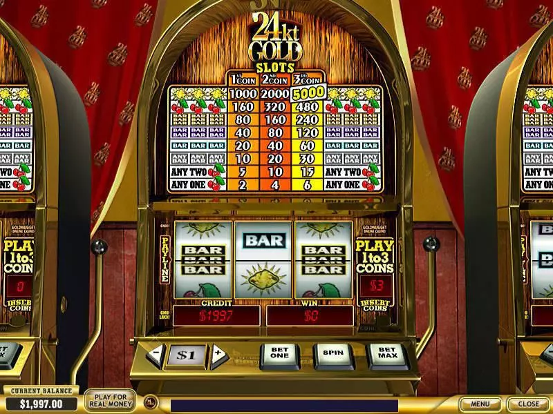24kt Gold Fun Slot Game made by PlayTech with 3 Reel and 1 Line