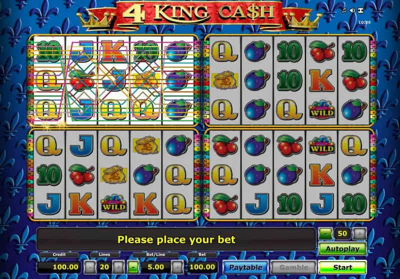 4 King Ca$h Fun Slot Game made by Novomatic with 5 Reel and 20 Line