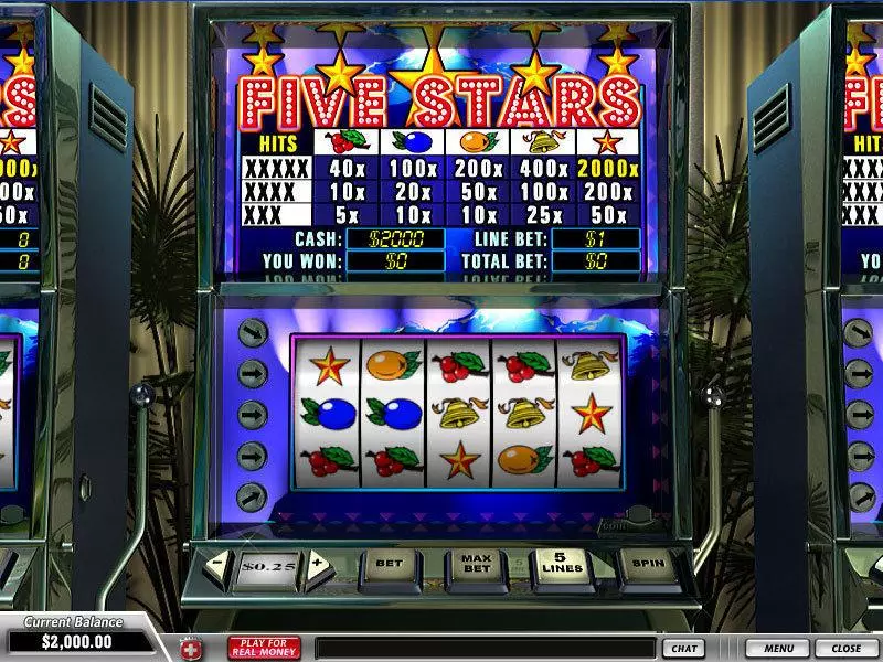 5 Stars Fun Slot Game made by PlayTech with 5 Reel and 5 Line