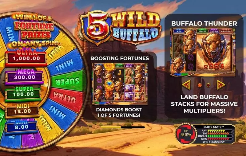 5 Wild Buffalo Fun Slot Game made by 4ThePlayer with 5 Reel 