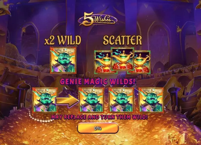 5 Wishes Fun Slot Game made by RTG with 5 Reel and 25 Line
