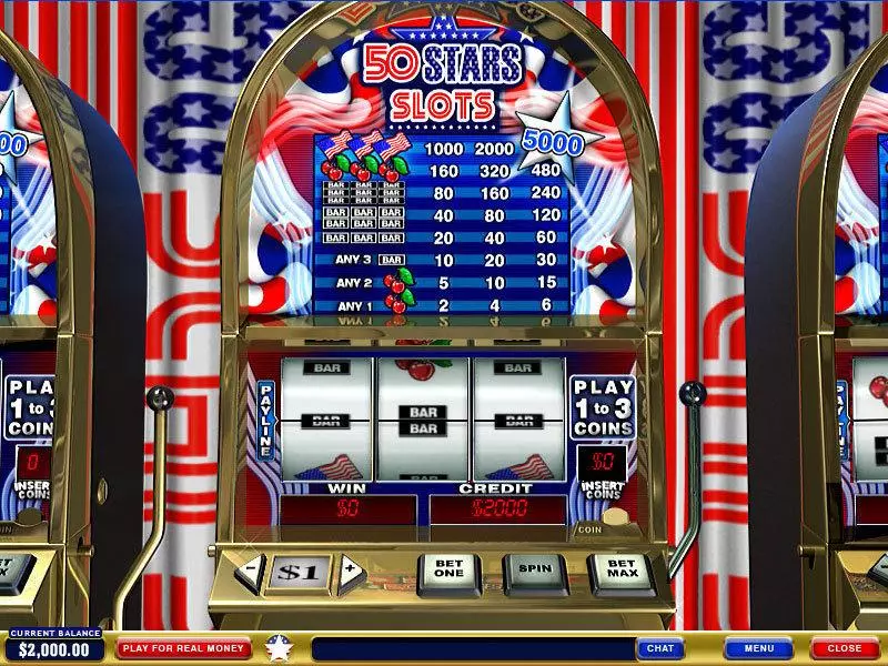 50 Stars Fun Slot Game made by PlayTech with 3 Reel and 1 Line