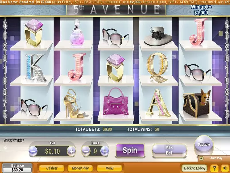 5th Avenue Fun Slot Game made by NeoGames with 5 Reel and 9 Line