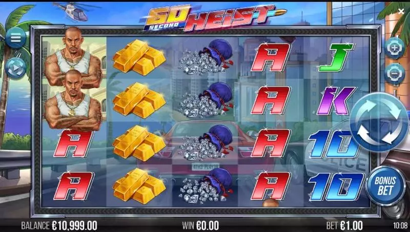 60 Second Heist Fun Slot Game made by 4ThePlayer with 5 Reel and 1024 Way