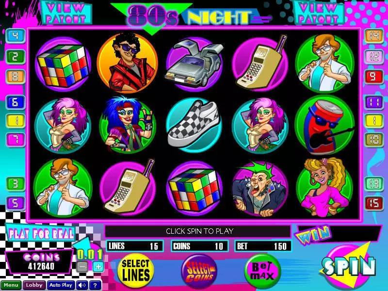 80s Night Fun Slot Game made by Wizard Gaming with 5 Reel and 15 Line
